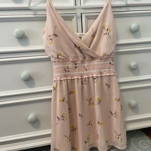 ROW A floral adjustable strap smocked waist dress